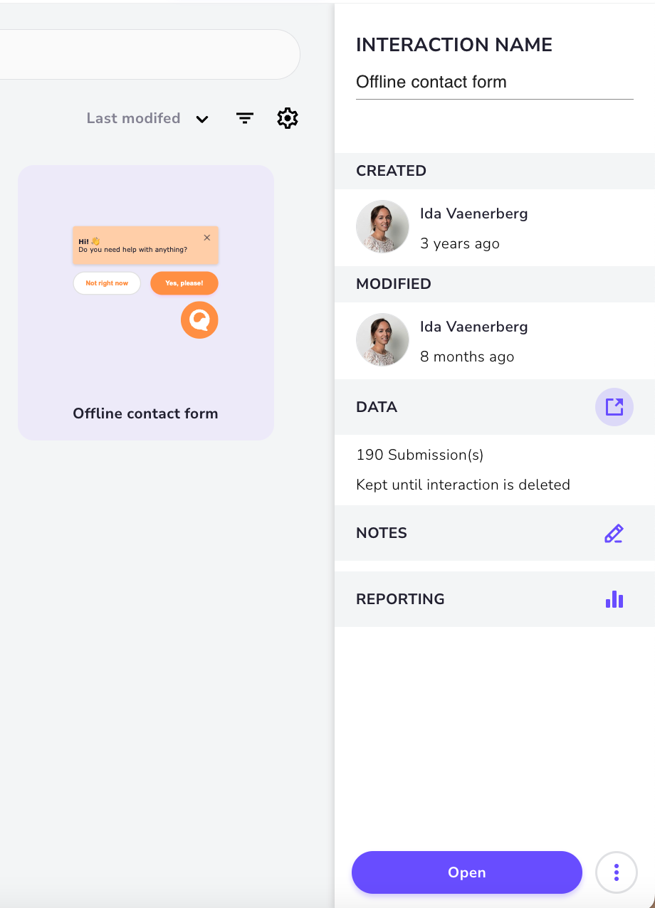 Interaction Builder forms and form data