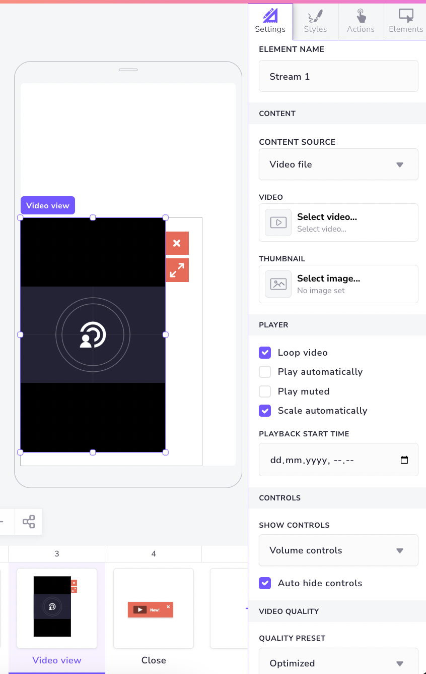 Exploring Video Options in Interaction Builder